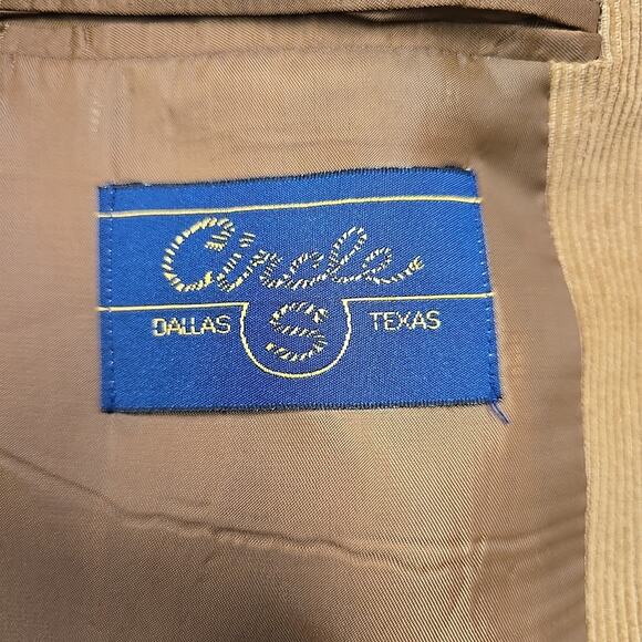 Circle S Blazer Mens 50R Brown Corduroy Elbow Patch Cowboy Western Ranch Wear TX - Picture 3 of 11